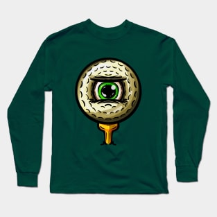 Golf Golfers Eye Ball Cartoon Character Long Sleeve T-Shirt